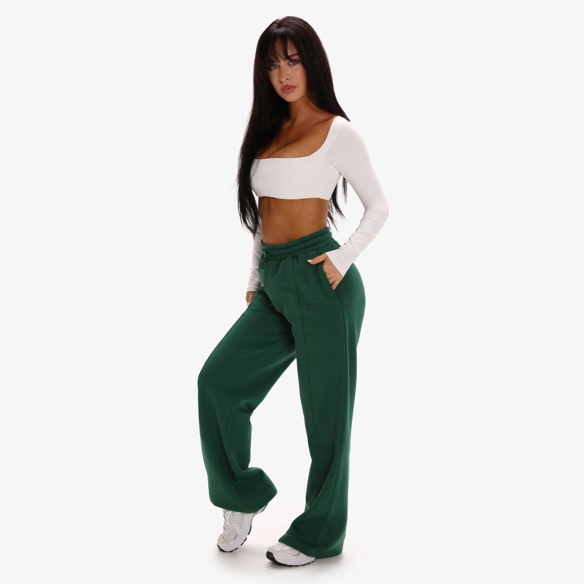 Dámské tepláky exalted comfy-nest™ oversized straight leg zelená xxs