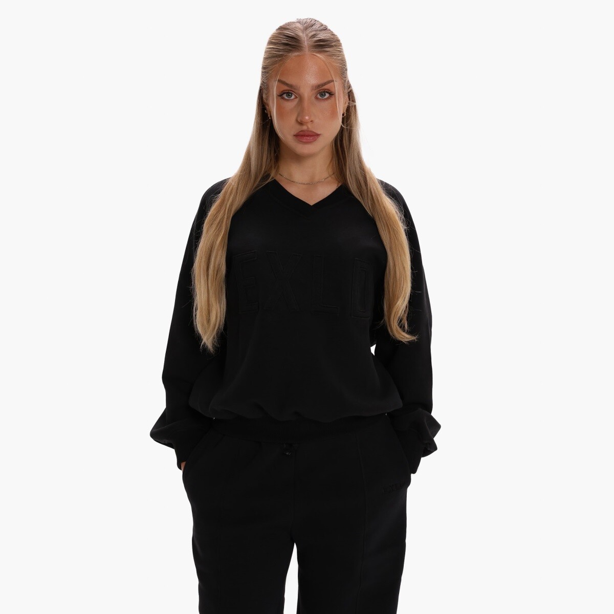 Dámská mikina exalted label crewneck černá xxs