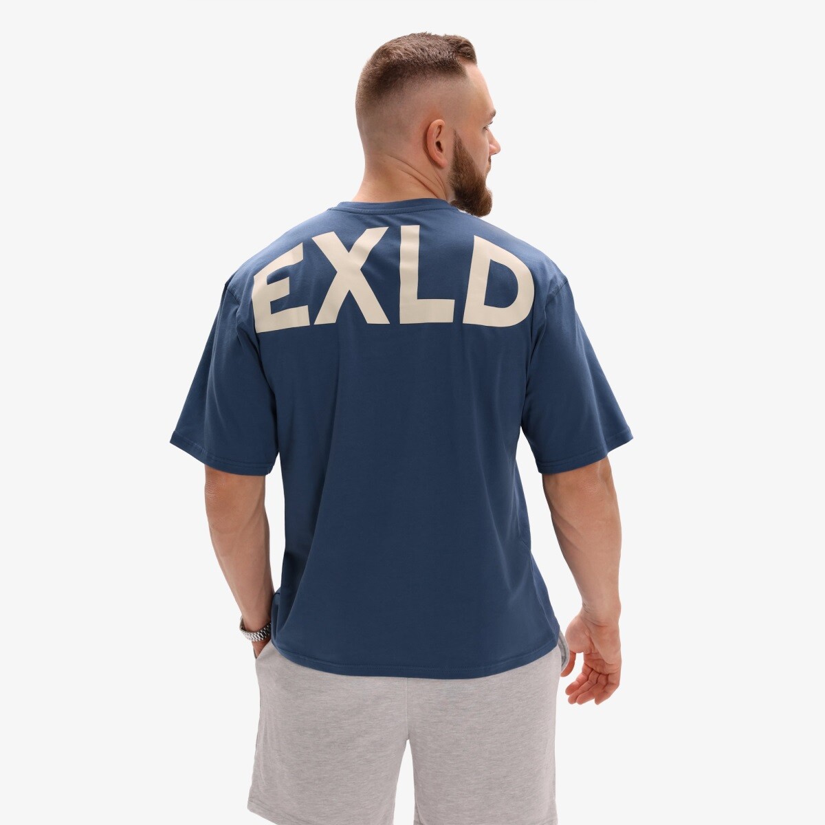 Pánské tričko exalted exld oversized modrá s