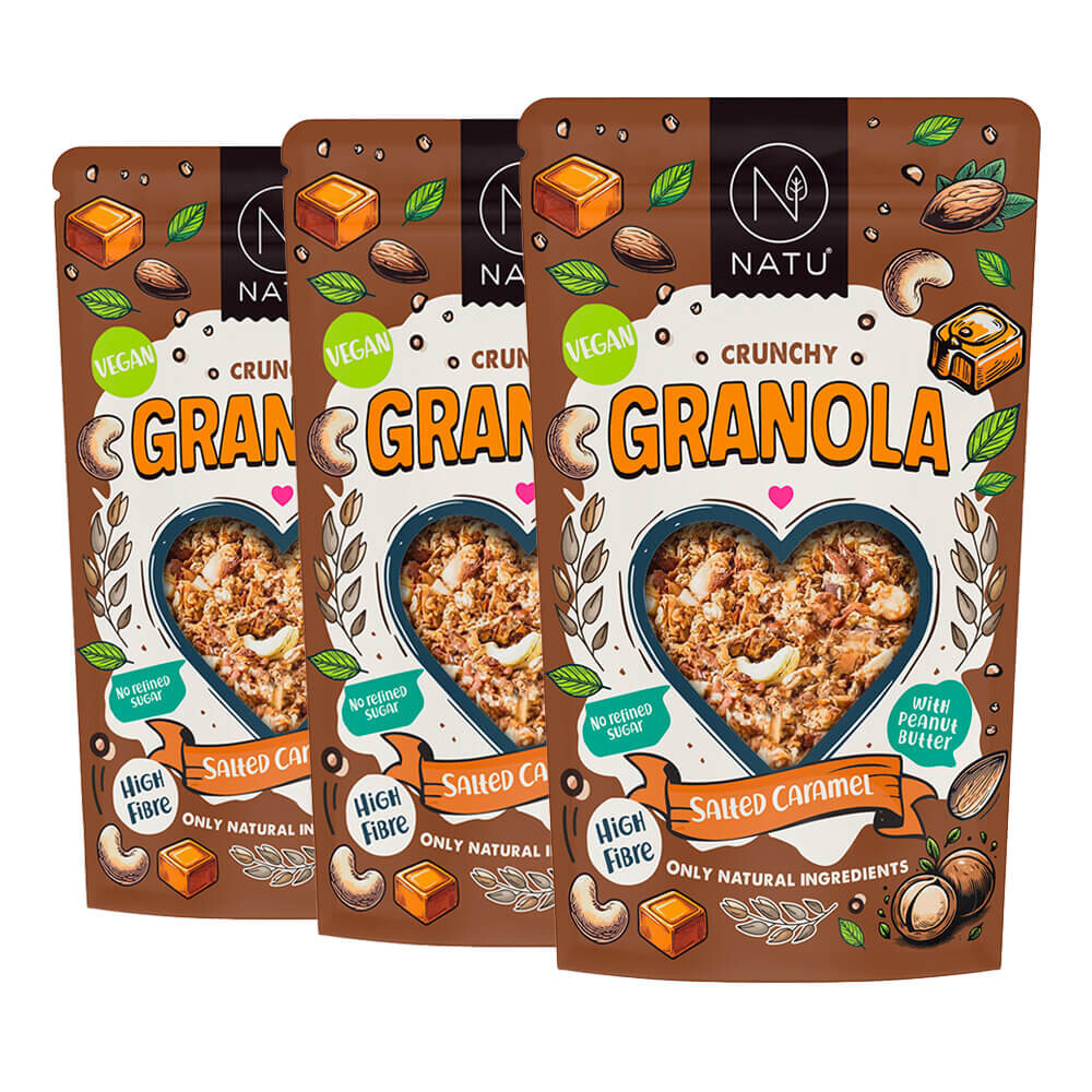 NATU Granola Slaný karamel 3x380g