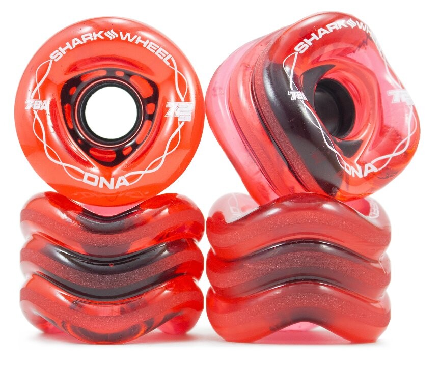 Shark Wheels - DNA 72mm 78a Transparant Red - kolečka (sada 4ks)