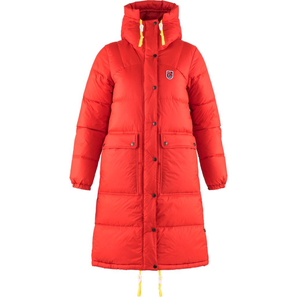 FJÄLLRÄVEN Expedition Long Down Parka W, True Red (vzorek) velikost: S