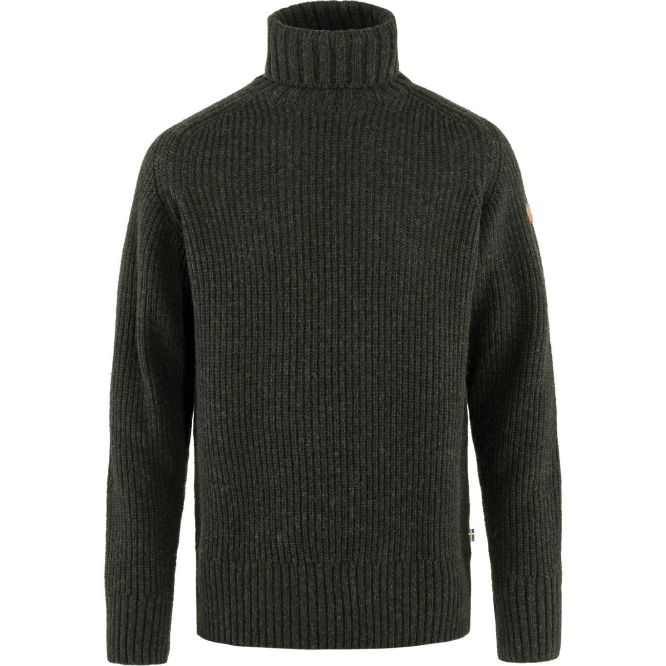Pánský svetr FJÄLLRÄVEN Övik Roller Neck Sweater M, Dark Olive (vzorek) velikost: L