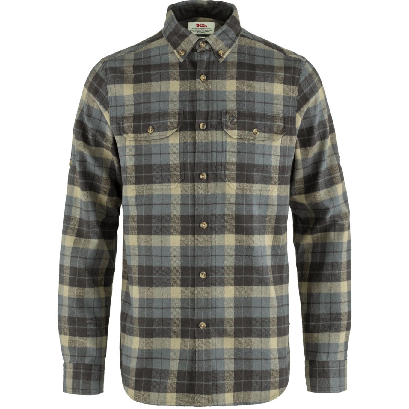 Pánská košile dlouhý rukáv FJÄLLRÄVEN Singi Heavy Flannel Shirt M, Super Grey-Stone Grey (vzorek) velikost: L