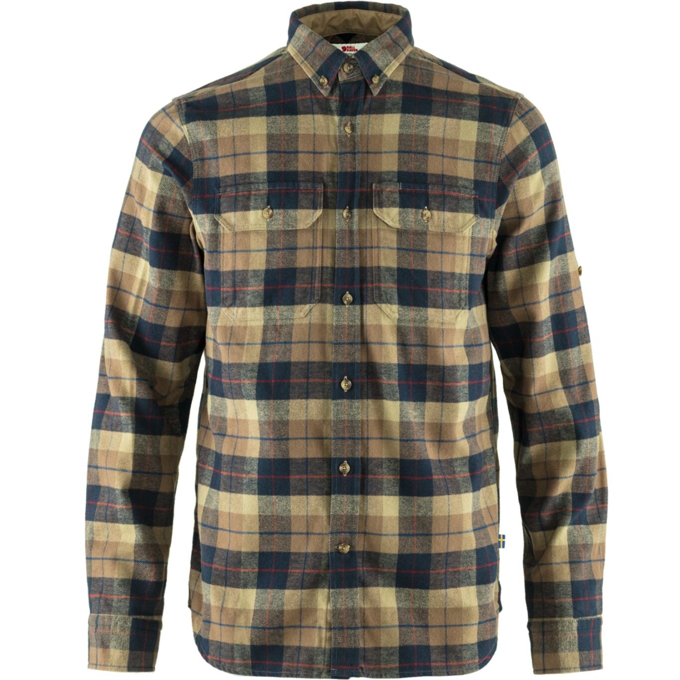 Pánská košile dlouhý rukáv FJÄLLRÄVEN Singi Heavy Flannel Shirt M, Dark Sand (vzorek) velikost: M