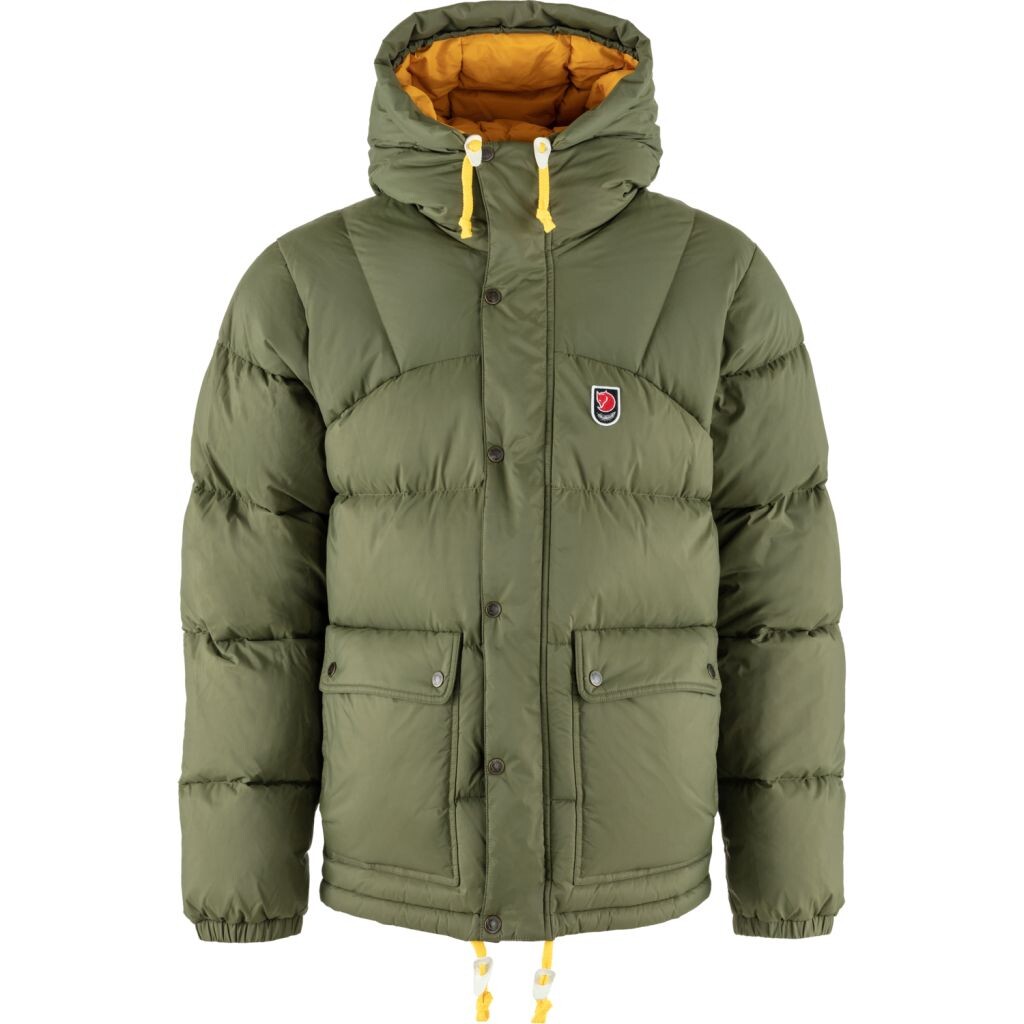 FJÄLLRÄVEN Expedition Down Lite Jacket M, Green-Mustard Yellow (vzorek) velikost: L