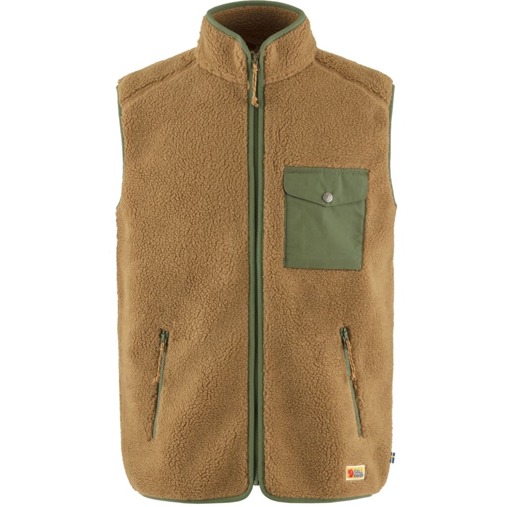 FJÄLLRÄVEN Vardag Pile Fleece Vest M, Buckwheat Brown-Laurel Green (vzorek) velikost: L