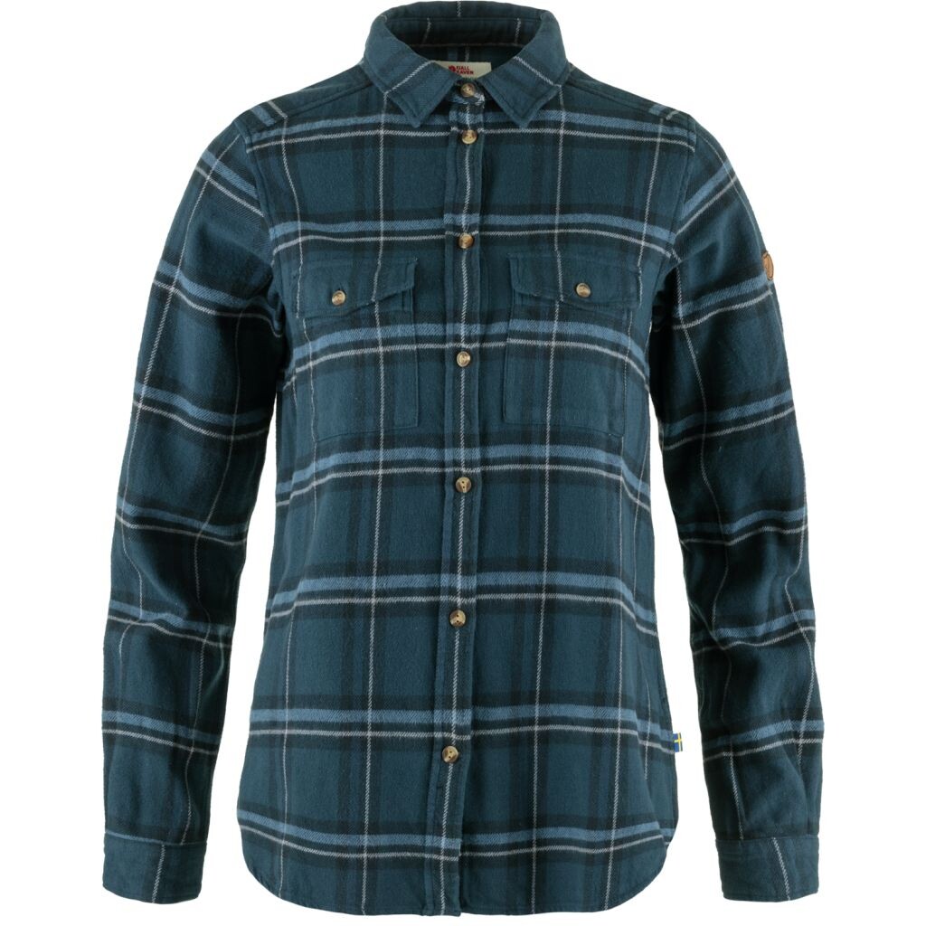 FJÄLLRÄVEN Övik Heavy Flannel Shirt W, Indigo Blue-Dark Navy (vzorek) velikost: S
