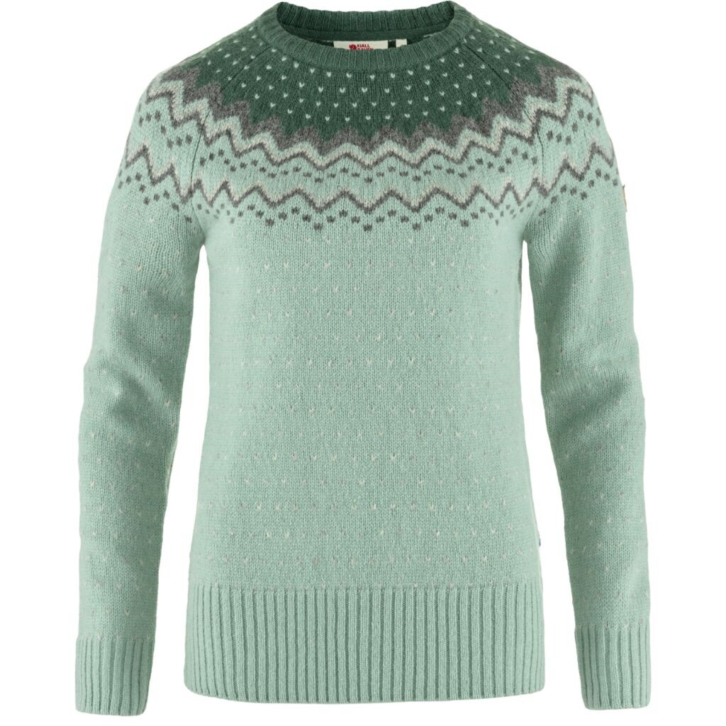FJÄLLRÄVEN Övik Knit Sweater W, Misty Green-Deep Patina (vzorek) velikost: M