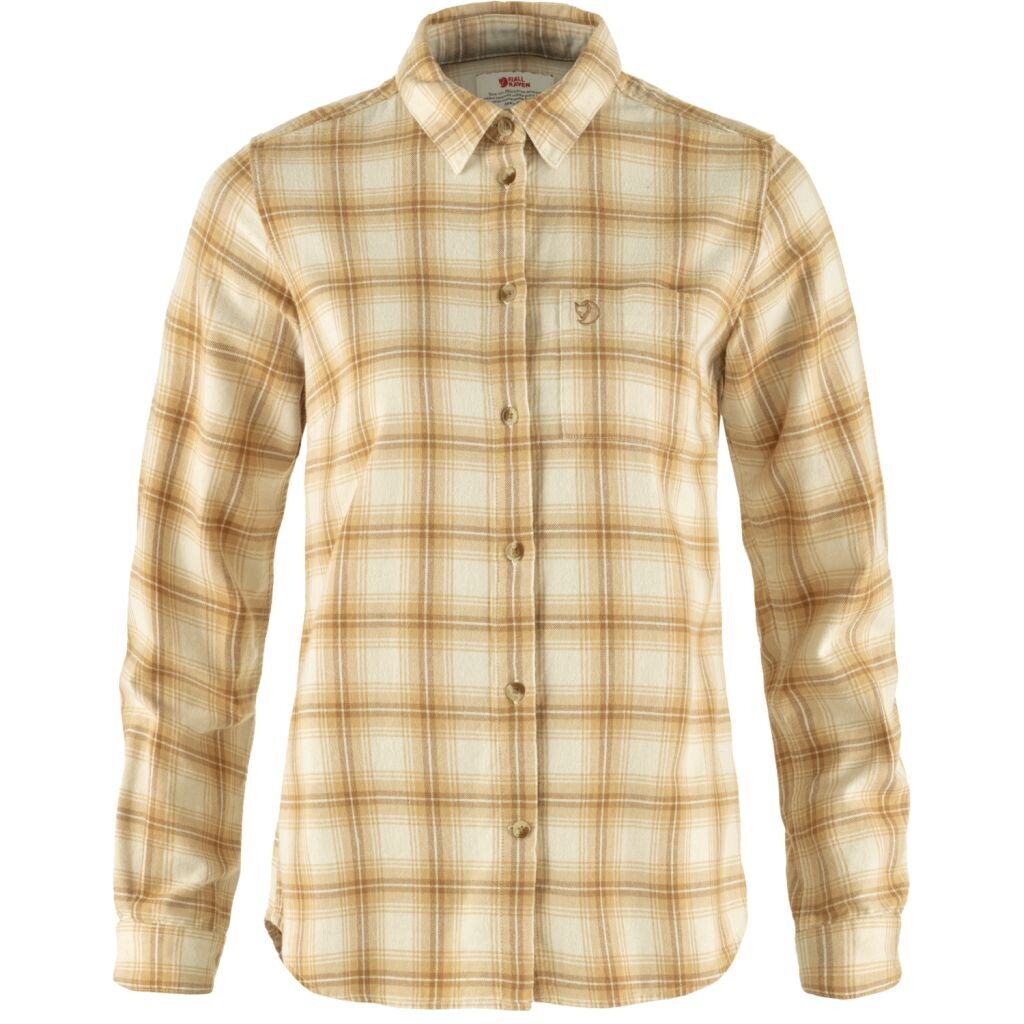 FJÄLLRÄVEN Övik Flannel Shirt W, Chalk White-Dune Beige (vzorek) velikost: S