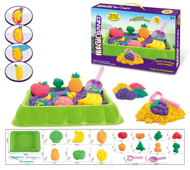 Mamido Mamido Sada kinetického písku s ovocnými a zeleninovými formičkami 1000 g