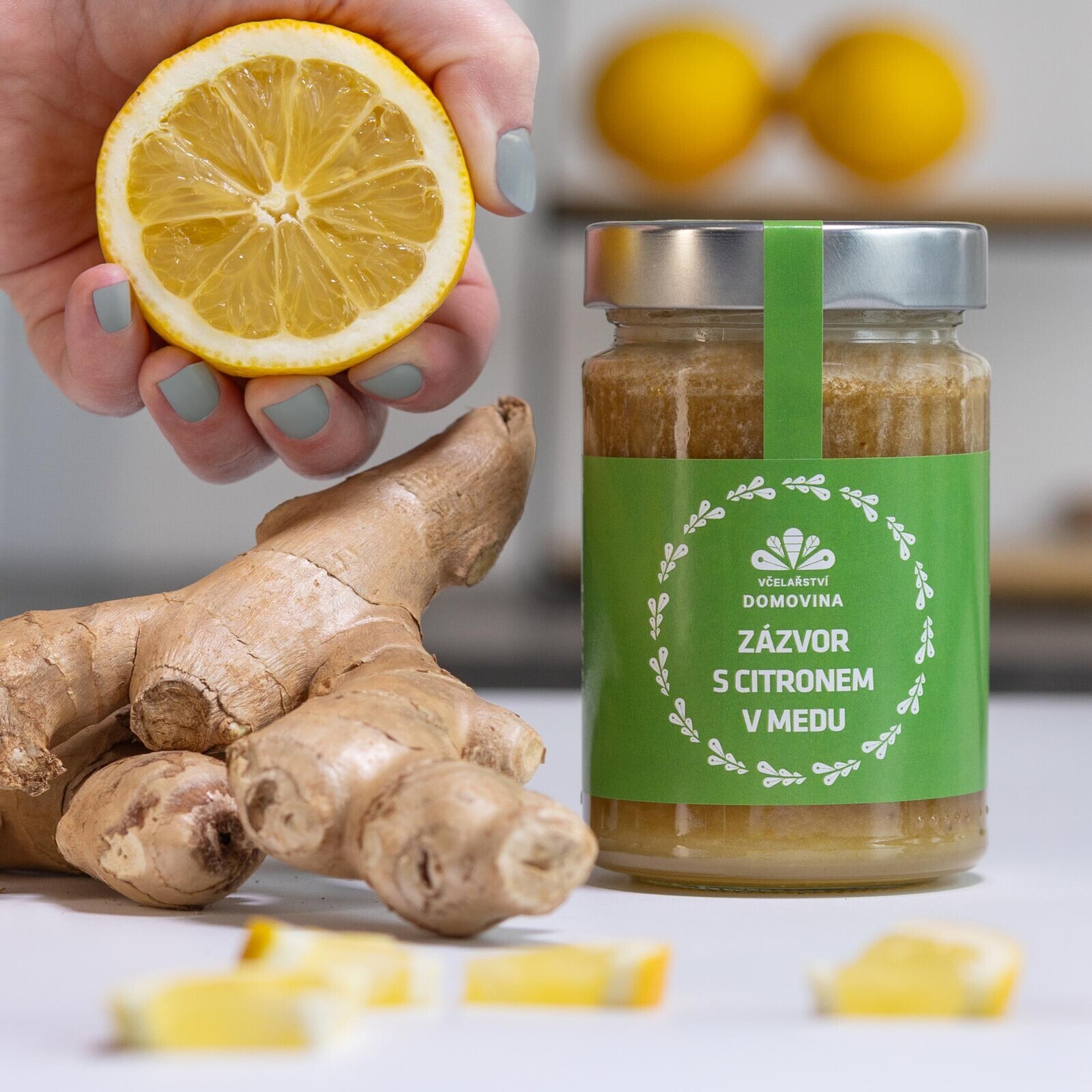 Ochucený med, zázvor s citronem v medu, 400 g