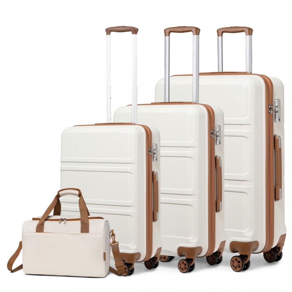 Kono sada 3 kufrů s horizontálním designem a cestovní tašky - béžovo-hnědá - 20L/44L/66L/96L
