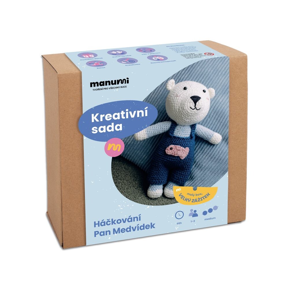 Manumi kreativní sada na háčkování pan Méďa - 1 ks