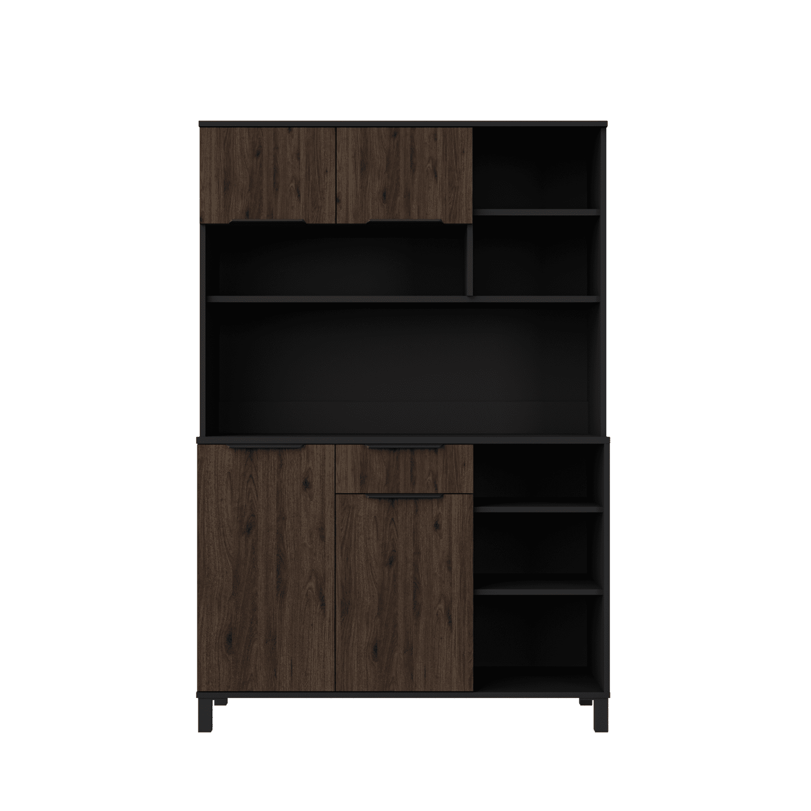 Buffet Monza 120 Barva korpusu: Černá, Barva dvířek: Ořech okapi