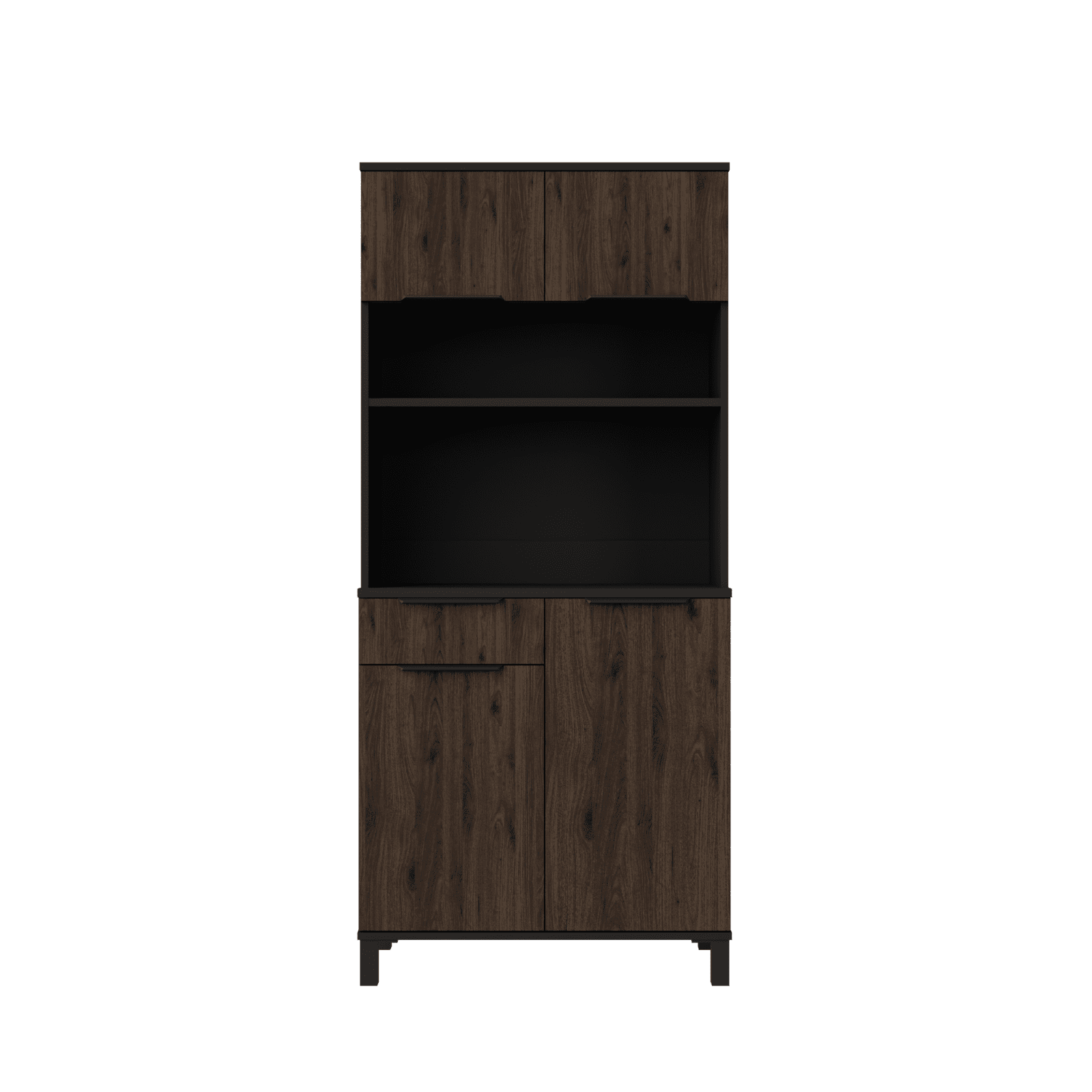 Buffet Monza 80 Barva korpusu: Černá, Barva dvířek: Ořech okapi