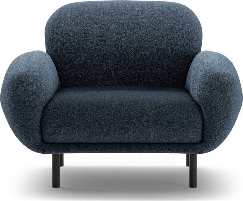 Tmavě modré křeslo z textilie bouclé Poppy – Micadoni