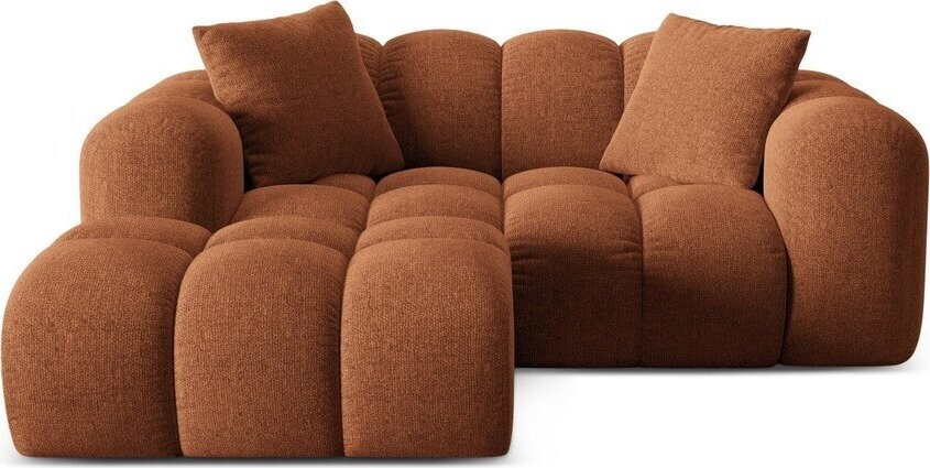 Žinylková rohová pohovka v terakotové barvě (levý roh/s lenoškou) Treno – Cosmopolitan Design