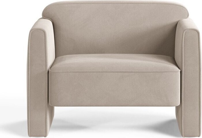 Béžové sametové křeslo Abby – Micadoni