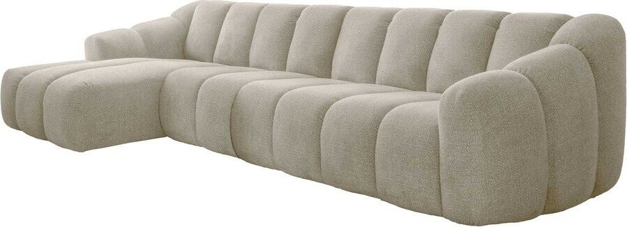 Béžová rohová pohovka (levý roh/s lenoškou) Shell – Miuform