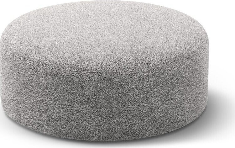 Světle šedý taburet z textilie bouclé Dia – Micadoni