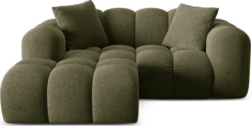 Zelená žinylková rohová pohovka (levý roh/s lenoškou) Treno – Cosmopolitan Design