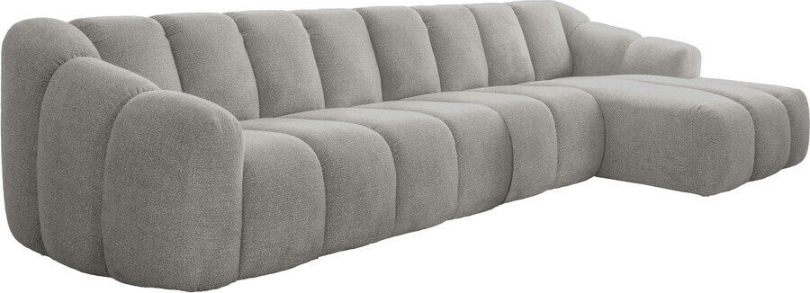 Světle šedá rohová pohovka (pravý roh/s lenoškou) Shell – Miuform