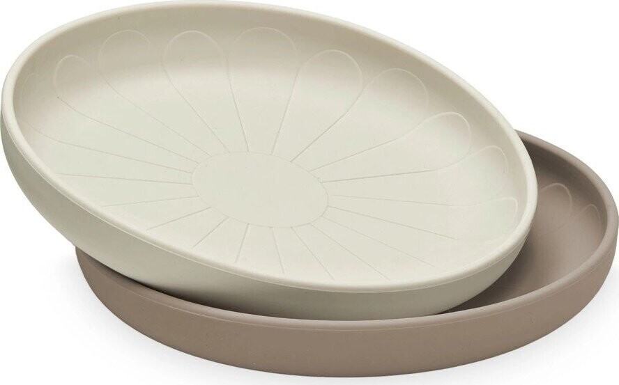 Béžové silikonové dětské talíře v sadě 2 ks ø 18,5 cm Earth – Cam Cam Copenhagen