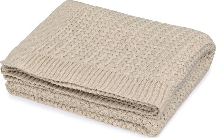 Béžová pletená dětská deka z Bio bavlny 80x100 cm Latte – Cam Cam Copenhagen
