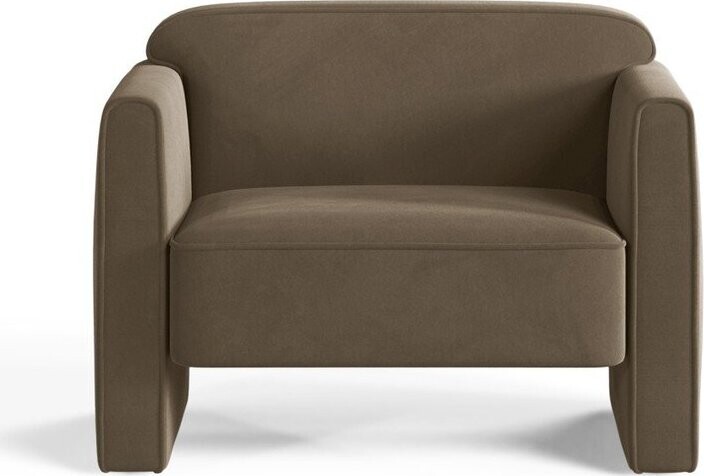 Taupe sametové křeslo Abby – Micadoni
