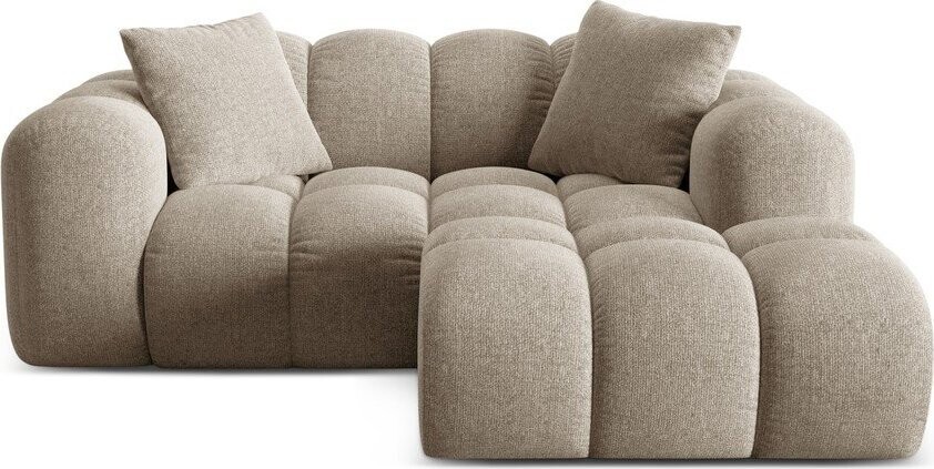 Světle hnědá žinylková rohová pohovka (pravý roh/s lenoškou) Treno – Cosmopolitan Design