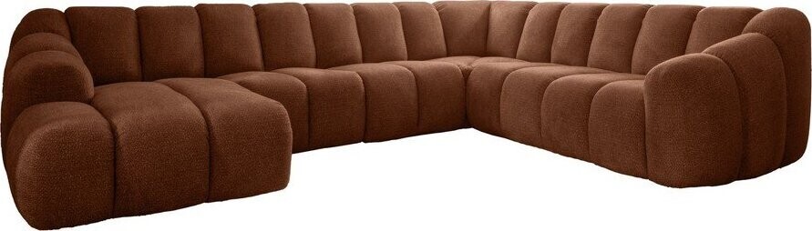 Rohová pohovka v terakotové barvě (pravý roh/do 