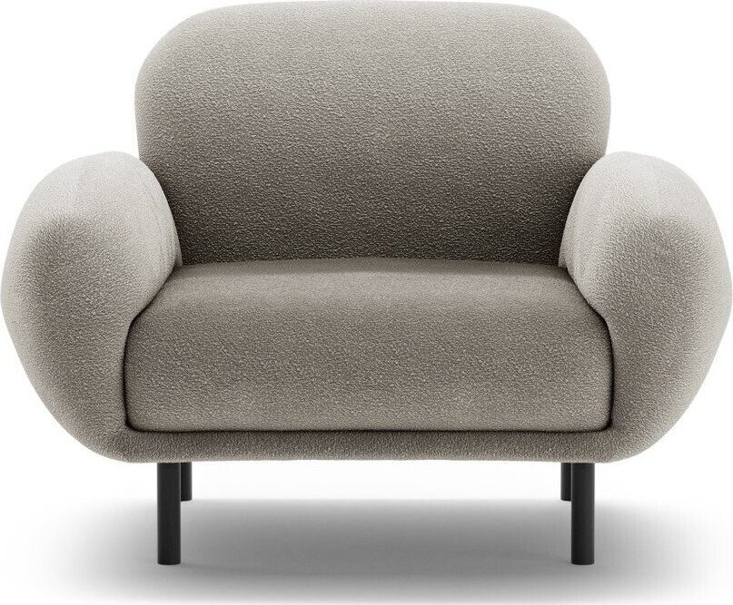 Šedé křeslo z textilie bouclé Poppy – Micadoni