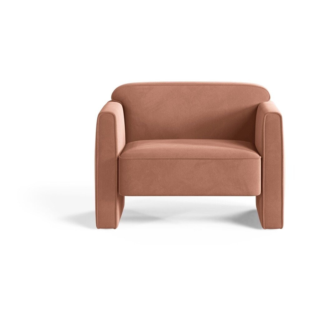 Růžové sametové křeslo Abby – Micadoni