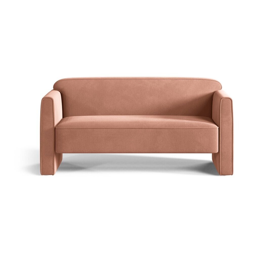 Růžová sametová pohovka 140 cm Abby – Micadoni