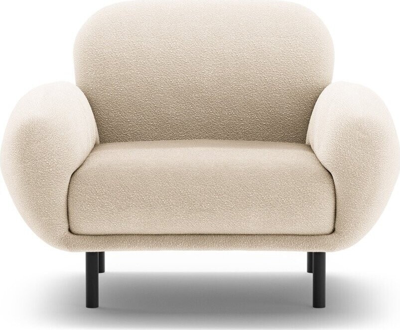 Béžové křeslo z textilie bouclé Poppy – Micadoni