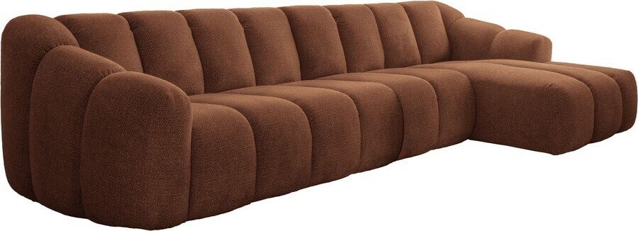 Rohová pohovka v terakotové barvě (pravý roh/s lenoškou) Shell – Miuform