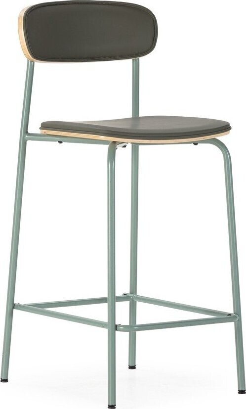 Tmavě zelené čalouněné barové židle v sadě 2 ks (výška sedáku 65,5 cm) Saula – Marckeric