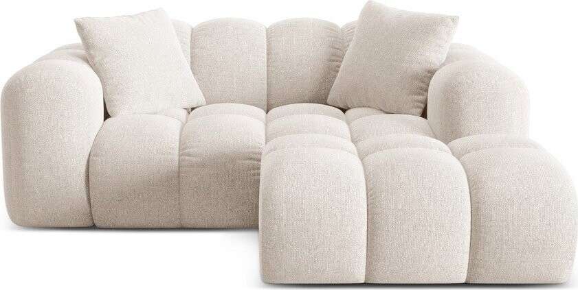 Krémová žinylková rohová pohovka (pravý roh/s lenoškou) Treno – Cosmopolitan Design