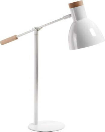 Bílá stolní lampa z bukového dřeva s kovovým stínidlem (výška 54 cm) Tescarle – Kave Home