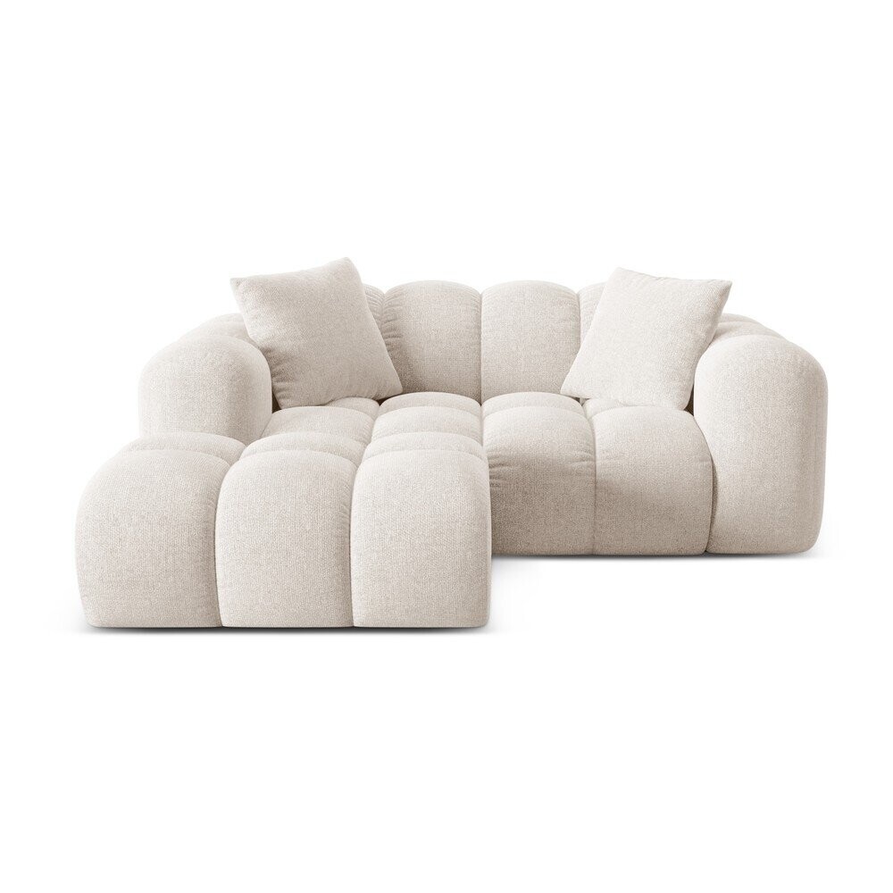 Krémová žinylková rohová pohovka (levý roh/s lenoškou) Treno – Cosmopolitan Design