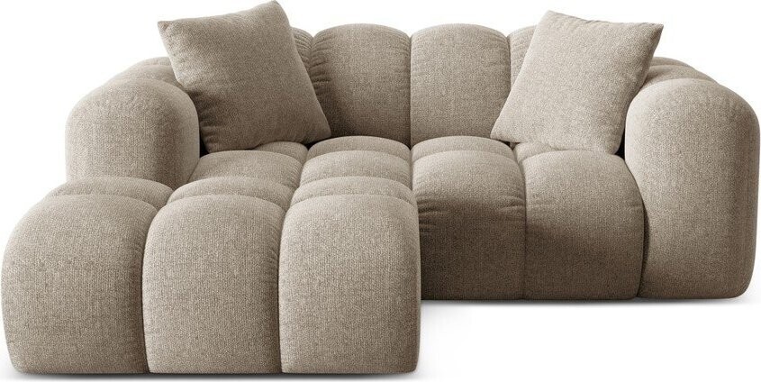 Světle hnědá žinylková rohová pohovka (levý roh/s lenoškou) Treno – Cosmopolitan Design