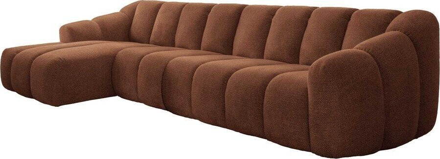 Rohová pohovka v terakotové barvě (levý roh/s lenoškou) Shell – Miuform