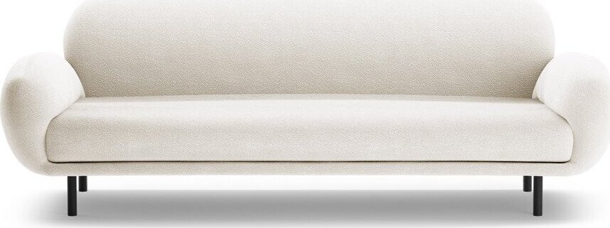 Bílá pohovka z textilie bouclé 208 cm Poppy – Micadoni