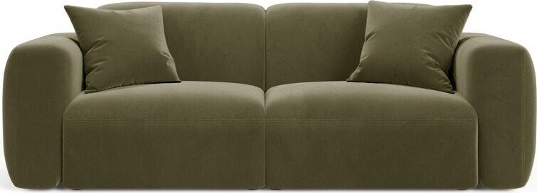 Khaki sametová pohovka 220 cm Strino – Cosmopolitan Design
