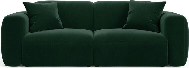 Tmavě zelená sametová pohovka 220 cm Strino – Cosmopolitan Design