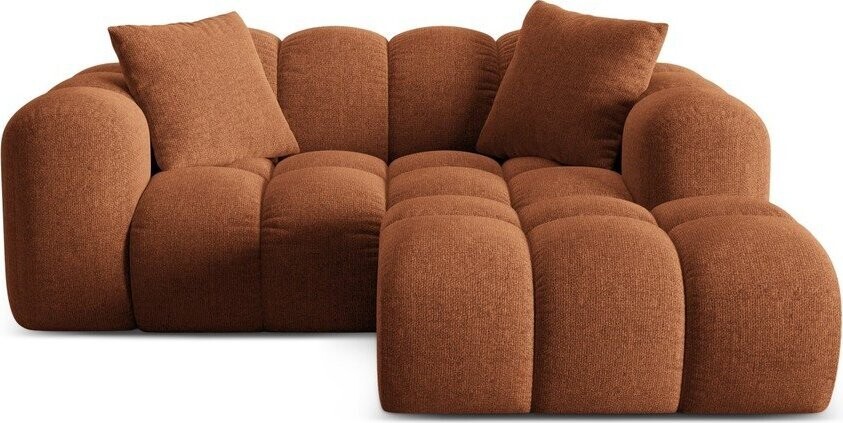 Žinylková rohová pohovka v terakotové barvě (pravý roh/s lenoškou) Treno – Cosmopolitan Design