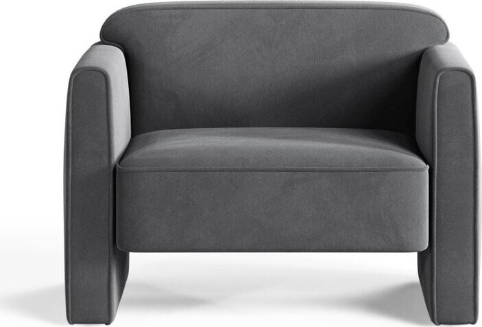 Šedé sametové křeslo Abby – Micadoni
