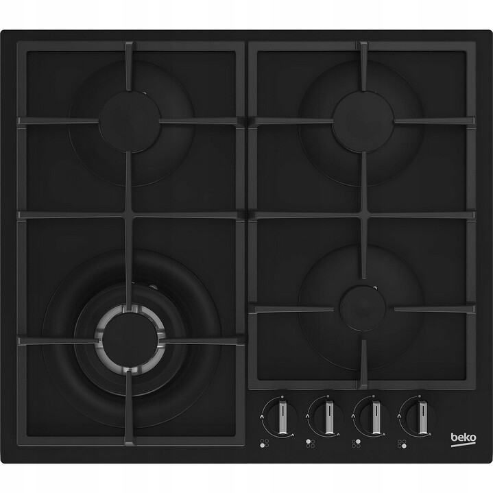 Plynová varná deska Beko HBIAG64225SBP || Litinový rošt || Wok