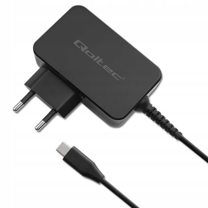 Qoltec Nabíječka GaN Power Pro 1xUSB-C 45W 5-20V 2.25-3A Černá
